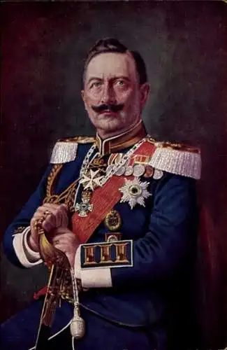 Künstler Ak Kaiser Wilhelm II., Portrait in Uniform, Orden