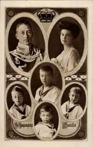 Ak Kronprinz Wilhelm von Preußen, Kronprinzessin Cecilie, Prinzen, Liersch 7120