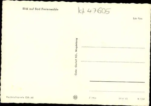 Ak Bad Freienwalde an der Oder, Gesamtansicht