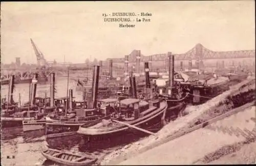 Ak Duisburg im Ruhrgebiet, Hafen