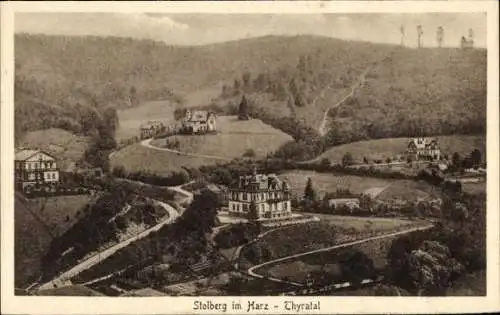 Ak Stolberg im Harz, Gesamtansicht, Thyratal