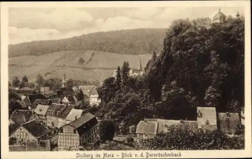 Ak Stolberg im Harz, Gesamtansicht, Dornröschenbank