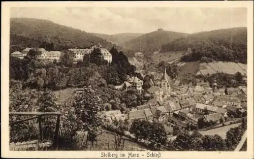 Ak Stolberg im Harz, Gesamtansicht, Schloss