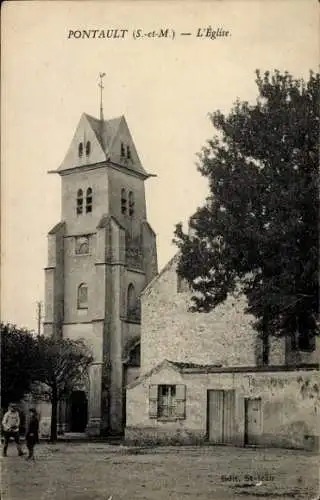 Ak Pontault Seine et Marne, L'Eglise