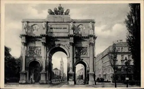 Ak München, Siegestor, Turm