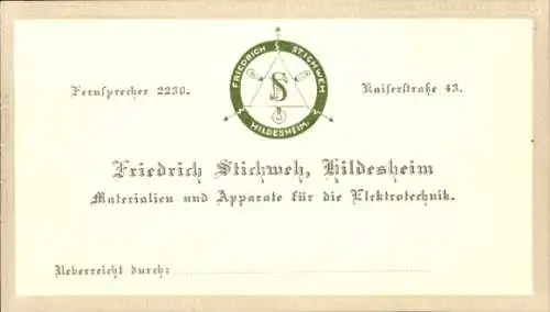 Ak Hildesheim in Niedersachsen, Friedrich Stichweh, Werbung, Materialien, Apparate