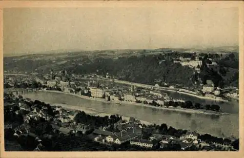 Ak Passau in Niederbayern, Flugzeugaufnahme