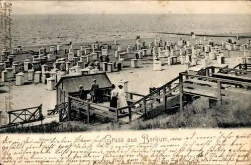 Ak Nordseebad Borkum in Ostfriesland, Strand