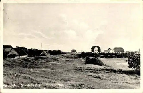 Ak Nordseebad Sankt Peter Ording, Dorfpartie