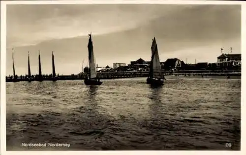 Ak Nordseebad Norderney Ostfriesland, Segelboote