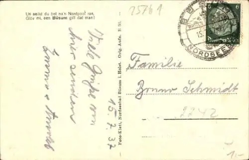 Ak Nordseebad Büsum, Familienbad bei stürmischer See