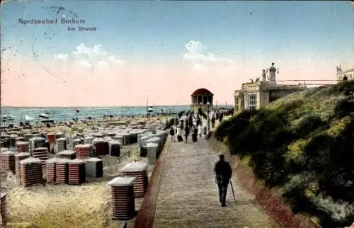 Ak Insel Borkum Ostfriesland, Strand