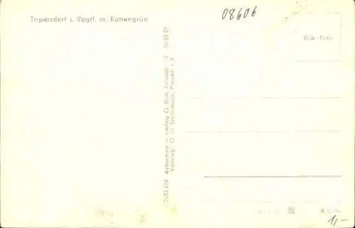 Ak Tirpersdorf im Vogtland, Panorama mit Kottengrün