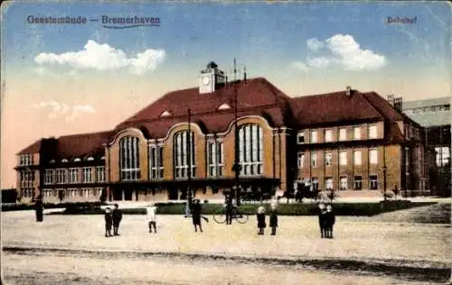 Ak Geestemünde Bremerhaven, Bahnhof