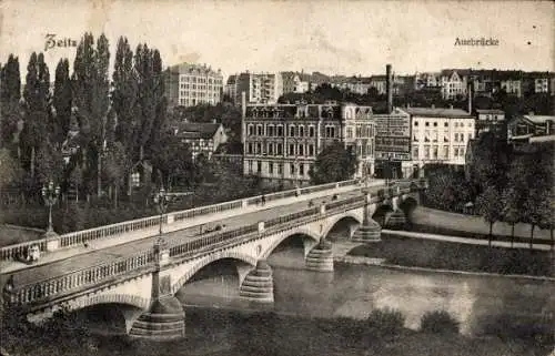 Ak Zeitz im Burgenlandkreis, Auebrücke