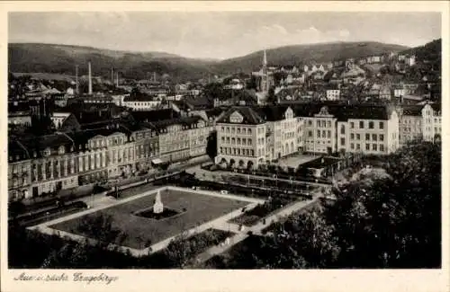 Ak Aue im Erzgebirge Sachsen, Teilansicht, Platz