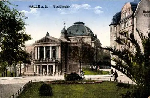 Ak Halle an der Saale, Stadttheater