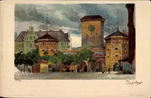 Künstler Litho Kley, Heinrich, München, Isartor