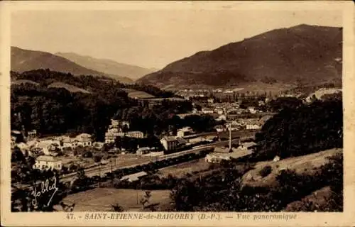 Ak Saint Étienne de Baïgorry Pyrénées Atlantiques, Panorama