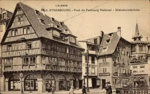 Ak Strasbourg Straßburg Elsass Bas Rhin, Weissturmbrücke