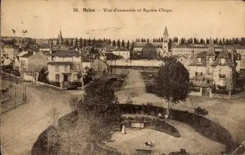 Ak Melun Seine et Marne, Übersicht, Square Chapu