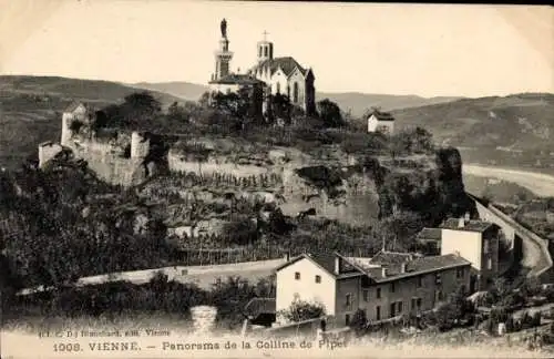 Ak Vienne Isère, Panorama des Hügels von Pipet