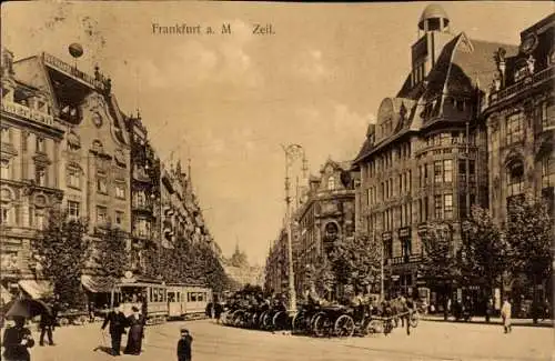 Ak Frankfurt am Main, Zeil, Straßenbahn