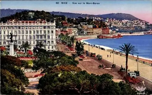 Ak Nizza Nizza Alpes Maritimes, Blick auf Mont-Boron