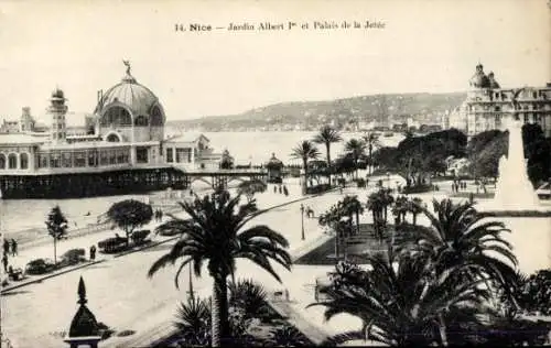 Ak Nizza Nizza Alpes Maritimes, Albert-I-Garten, Palais de la Jetée