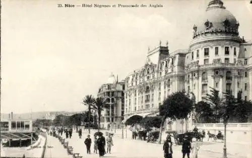 Ak Nizza Nizza Alpes Maritimes, Promenade des Anglais, Hotel Negresco