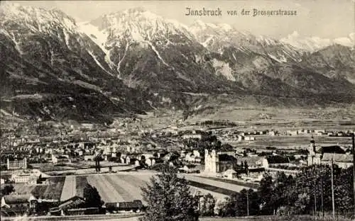 Ak Innsbruck Tirol, Gesamtansicht, Brennerstraße