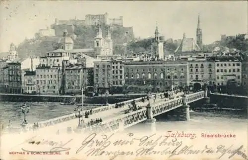 Ak Salzburg in Österreich, Staatsbrücke