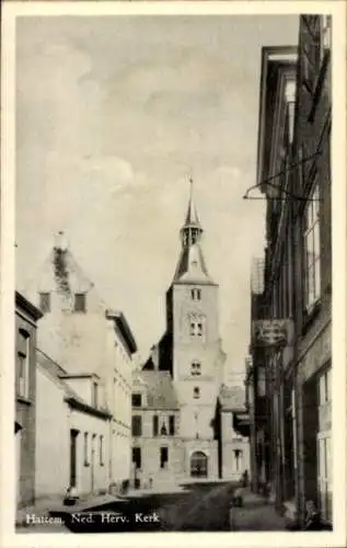 Ak Hattem Gelderland Niederlande, Blick zur Kirche