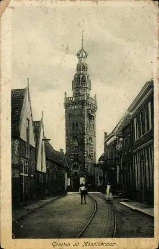 Ak Monnikendam Waterland Nordholland Niederlande, Teilansicht Kirche