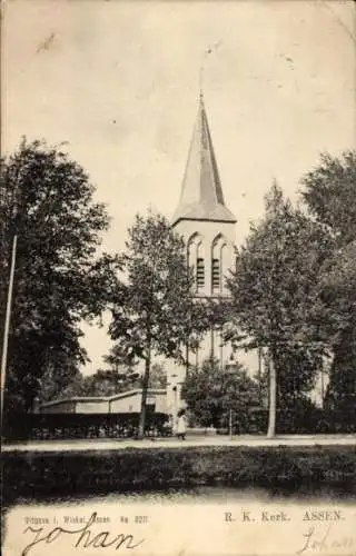 Ak Assen Drenthe Niederlande, Kirche