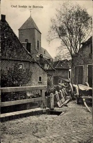 Ak Borculo Gelderland, Straße, Kirchturm