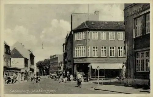 Ak Sønderborg Sonderburg Dänemark, Jernbanegade