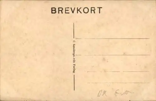 Ak Fjerritslev Vendsyssel Dänemark, Post, Bahnhof