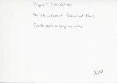 Autogramm Rudolf Scharping, Ministerpräsident Rheinland Pfalz, Bundesverteidigungsminister