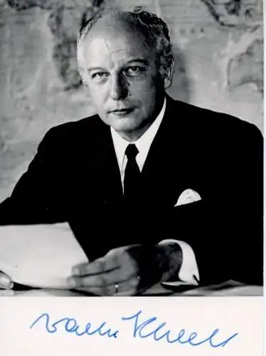 Autogramm Walter Scheel, Bundespräsident, Portrait