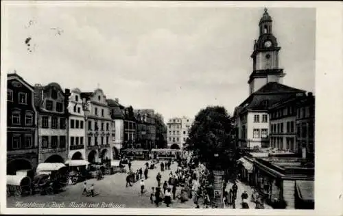 Ak Hirschberg an der Saale, Markt, Rathaus