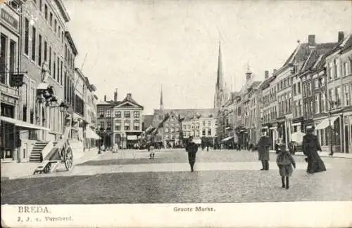 Ak Breda Nordbrabant Niederlande, Groote Markt