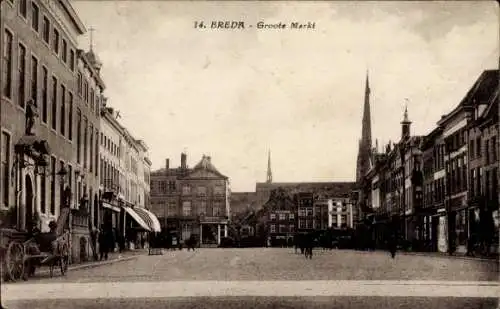 Ak Breda Nordbrabant Niederlande, Groote Markt