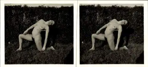 Stereo Foto: Gerhard Riebicke Erotik, Nackte Frau, Pose, Frauenakt