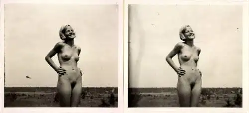 Stereo Foto: Gerhard Riebicke Erotik, Frauenakt, stehend