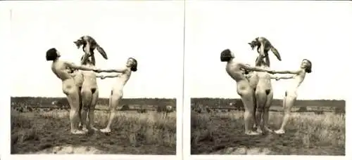 Stereo Foto: Gerhard Riebicke Erotik, Nackte Frauen, Frauenakt, Fuchs