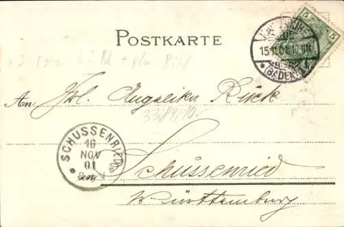 Präge Passepartout Ak Karlsruhe in Baden, Lauterberg mit Schwarzwaldhaus