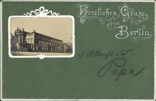 Präge Passepartout Ak Berlin Mitte, Palais Kaiser Wilhelm I.