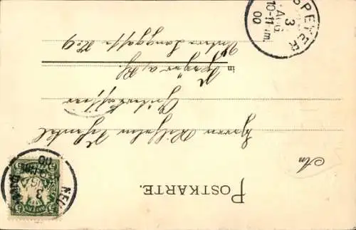 Präge Passepartout Ak Neustadt an der Haardt Neustadt an der Weinstraße, Wappen, Teilansicht