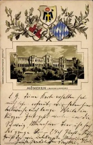 Präge Wappen Litho München Bayern, Hofbräuhaus